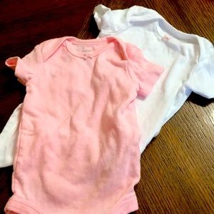 Body suit two colors pink and white